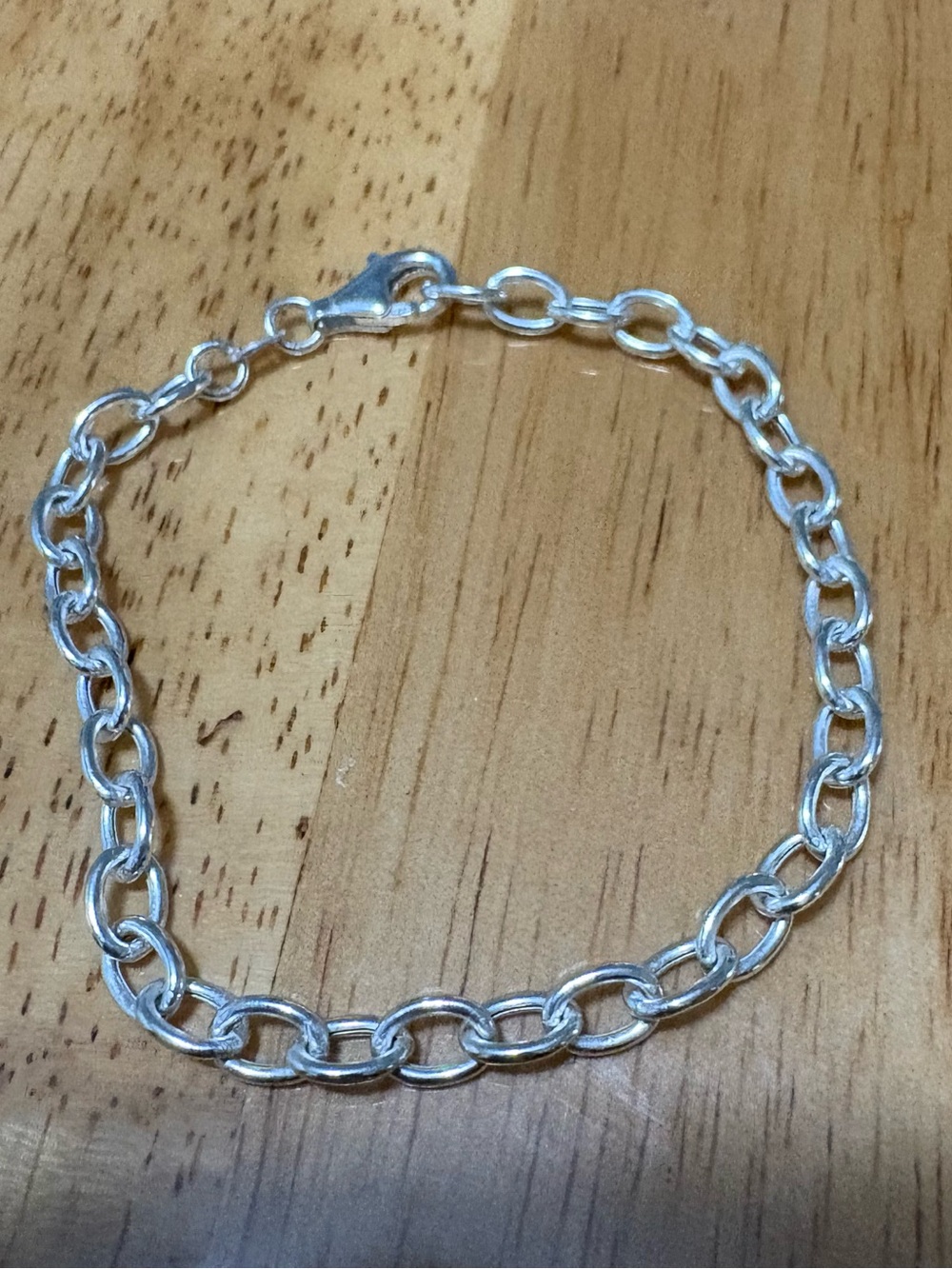 Sterling Silver Cable Chain Bracelet - Silver